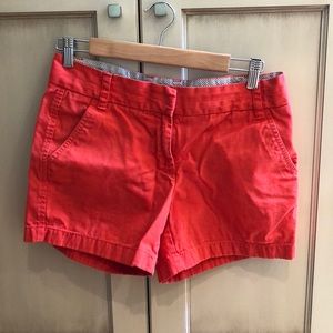Coral J Crew Chino Shorts
